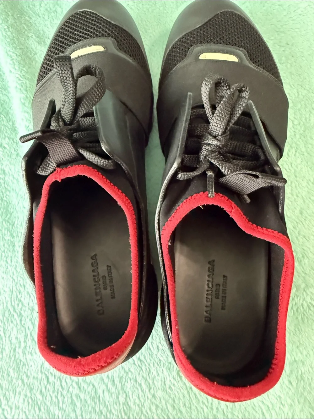 Balenciaga Race Runner Sneakers - Black/Red/white - Men’s size US 8 EU 41